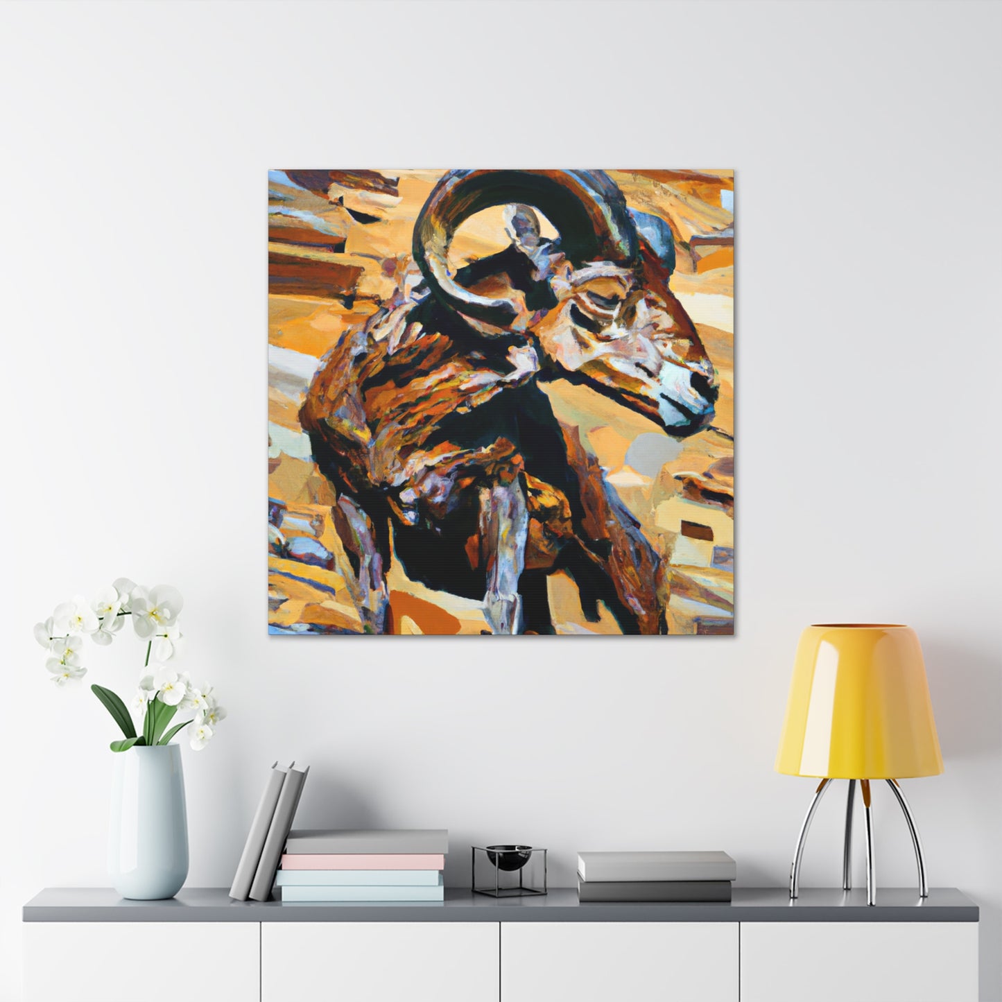 "Majestic Bighorn Migration" - Canvas