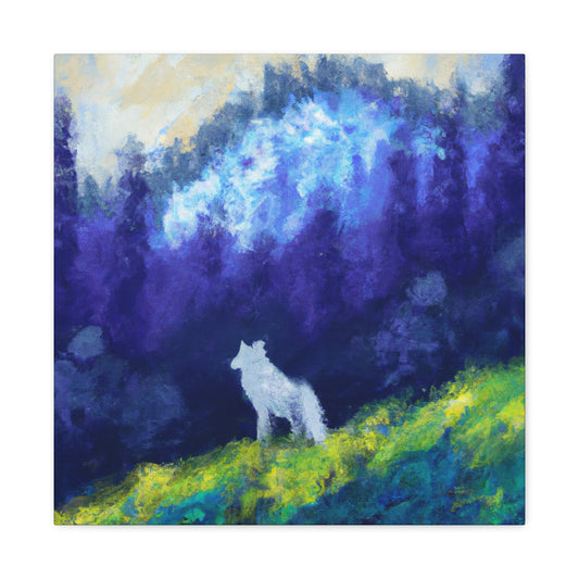 Wolf in Moonlight Glow - Canvas