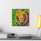 Lion in Pointillism - Canvas