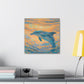 "Dancing Dolphins in Color" - Canvas