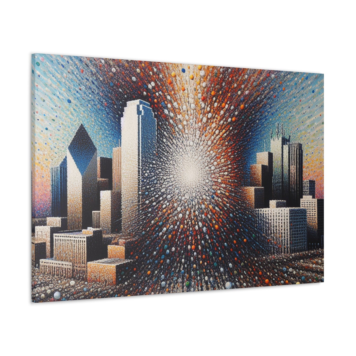 "Dazzling Dallas Dotscape" - Canvas