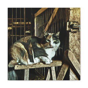 "Barn Cat Contentment" - Canvas