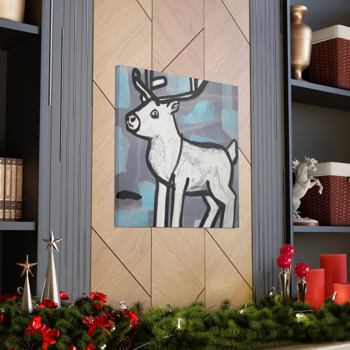 "Reindeer Winter Mural" - Canvas