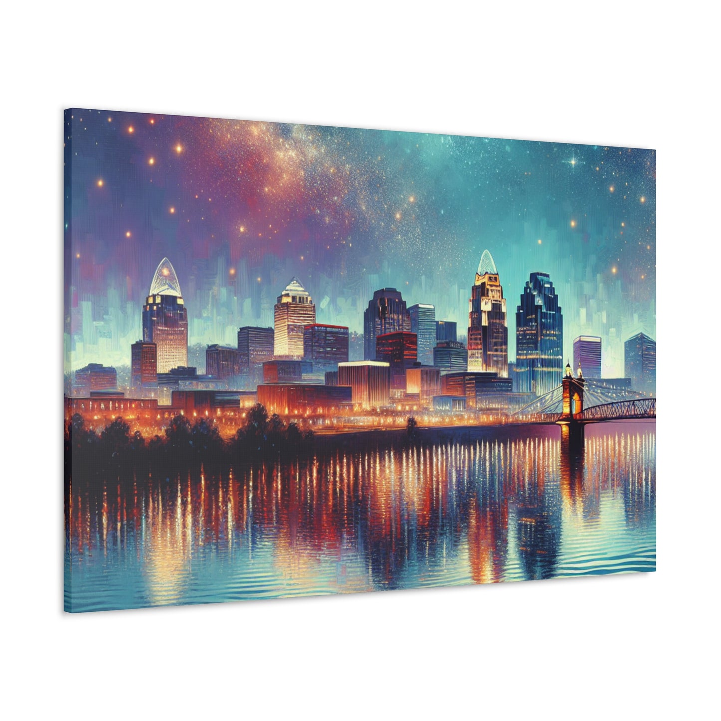 "Urban Tapestry of Cincinnati" - Canvas