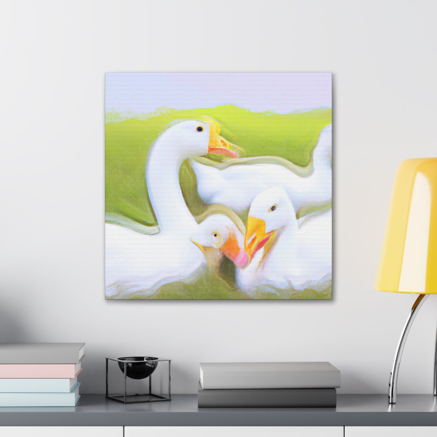 "Gaggle of Geese Flying" - Canvas