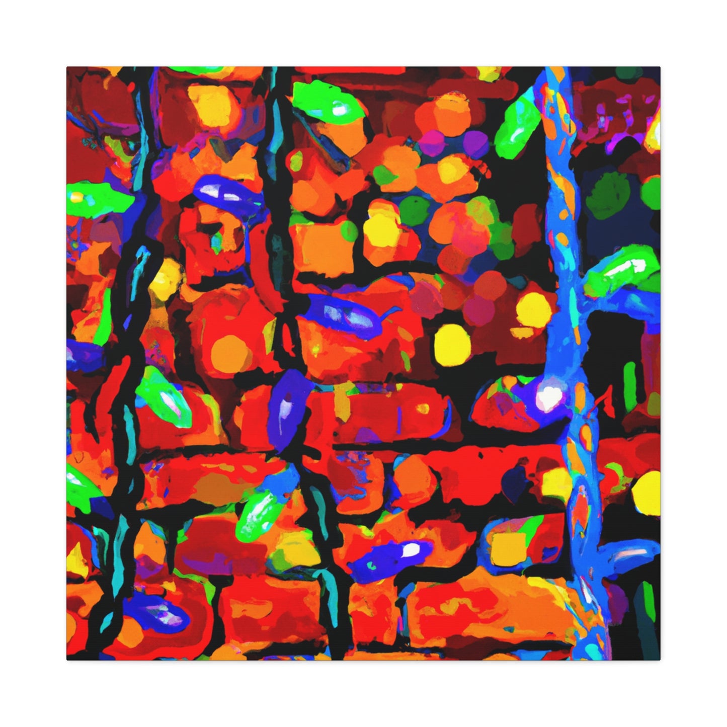 "Christmas Lights Fauvism" - Canvas