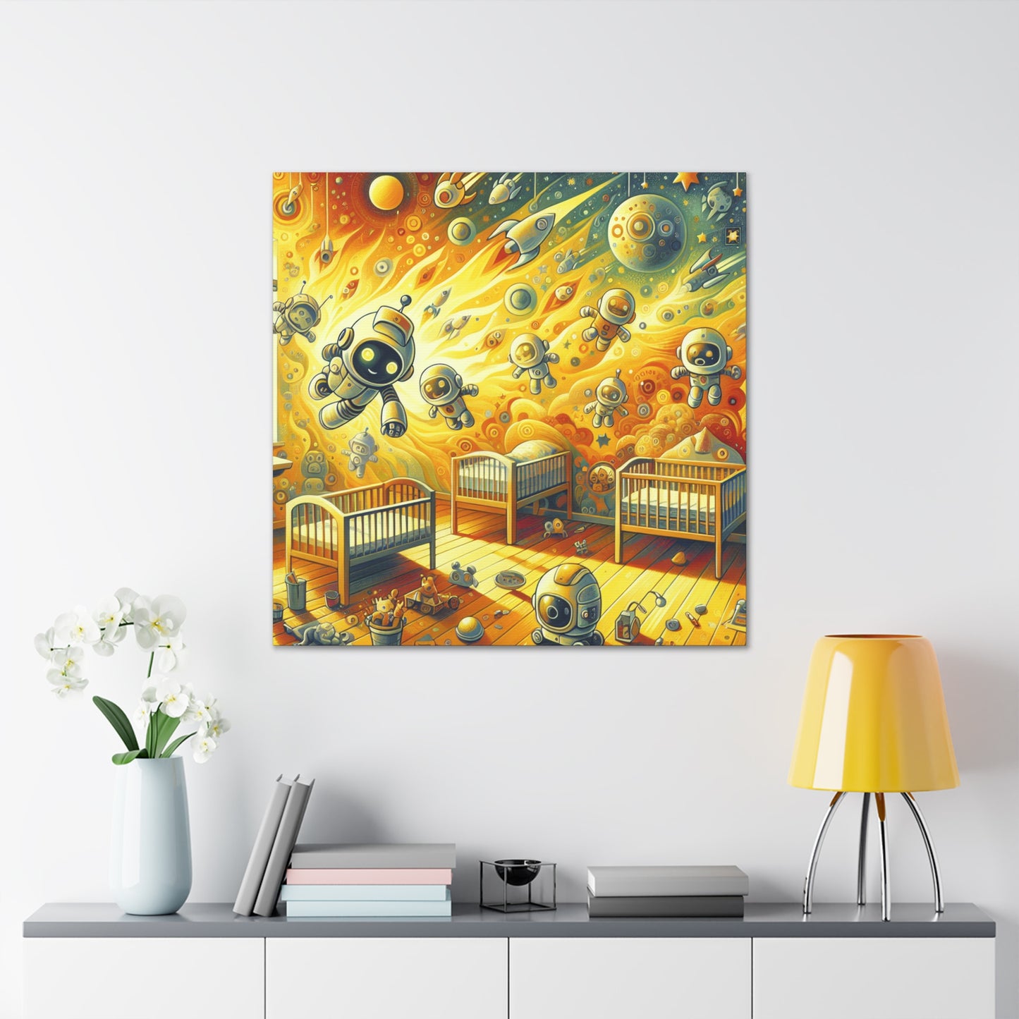 "Robotic Cosmic Capers" - Canvas