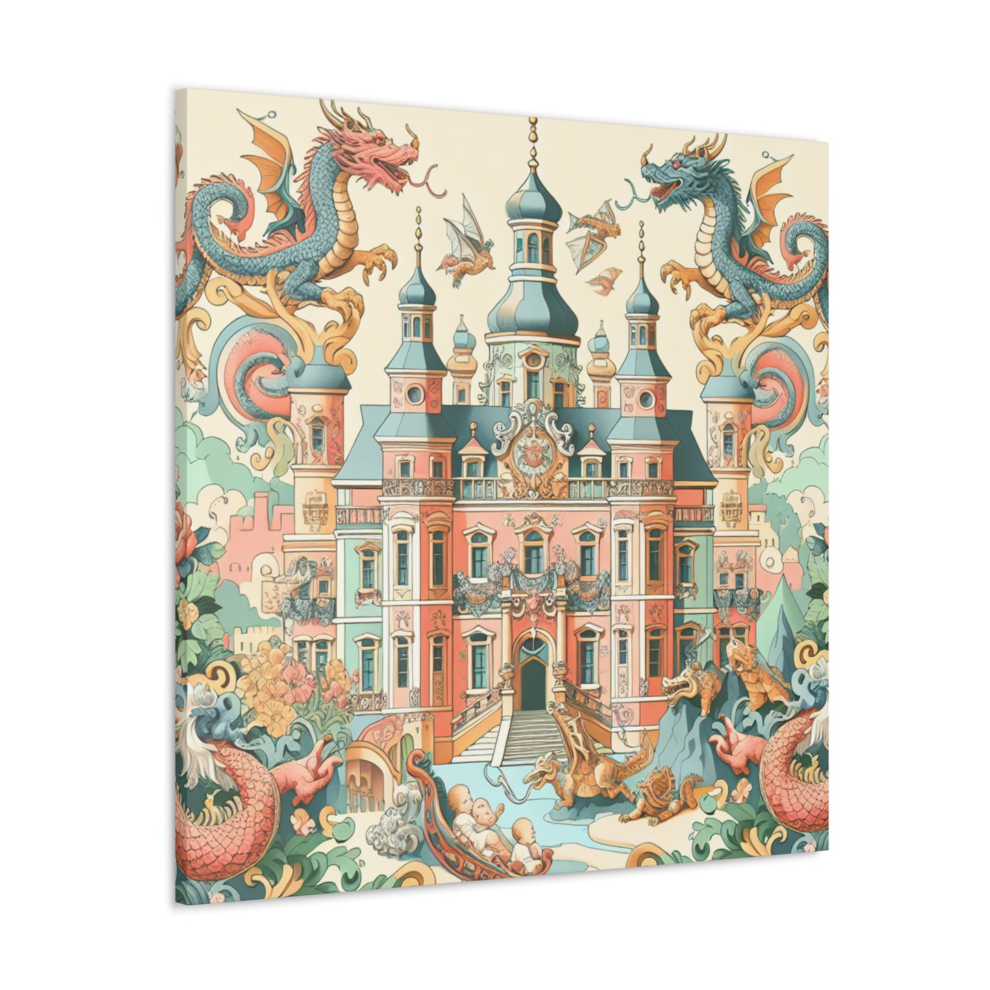 Whimsical Dragon Kingdom - Canvas