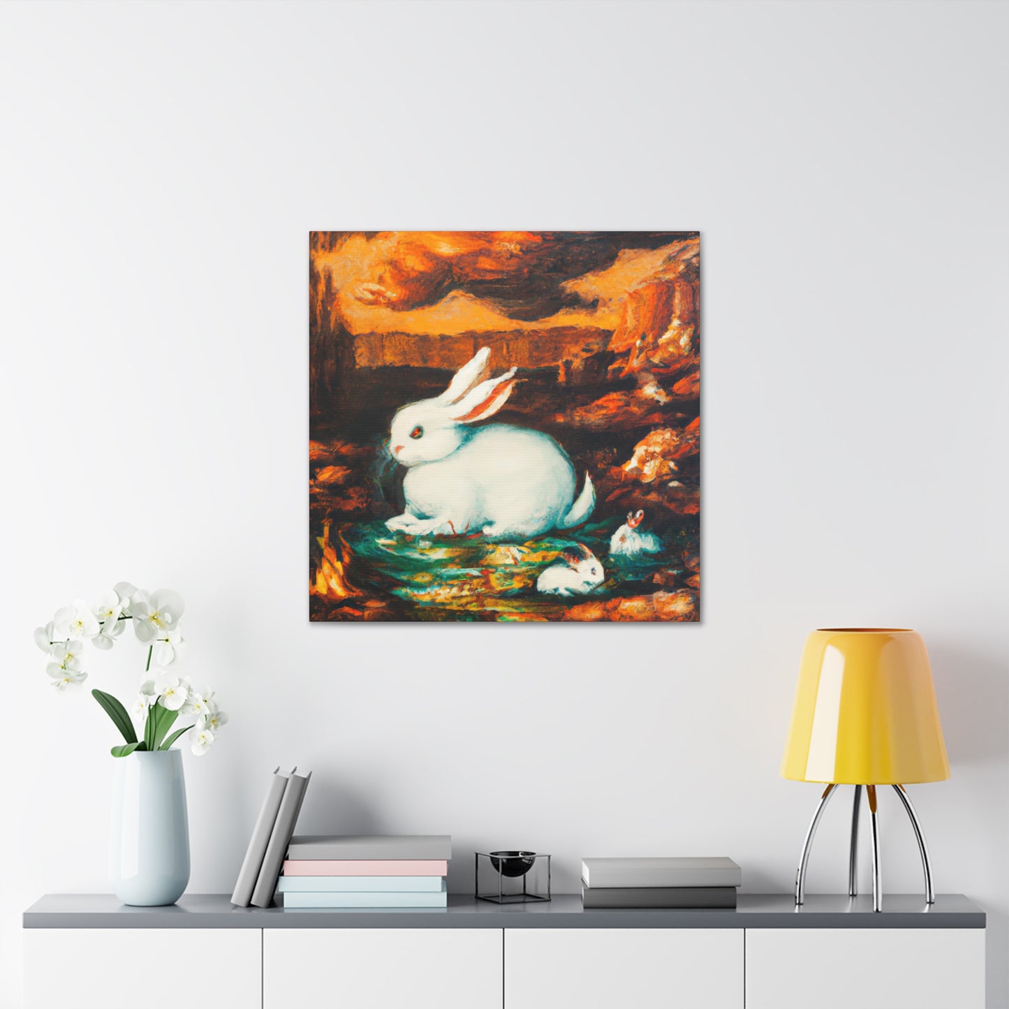 Rabbit in Neoclassicism - Canvas