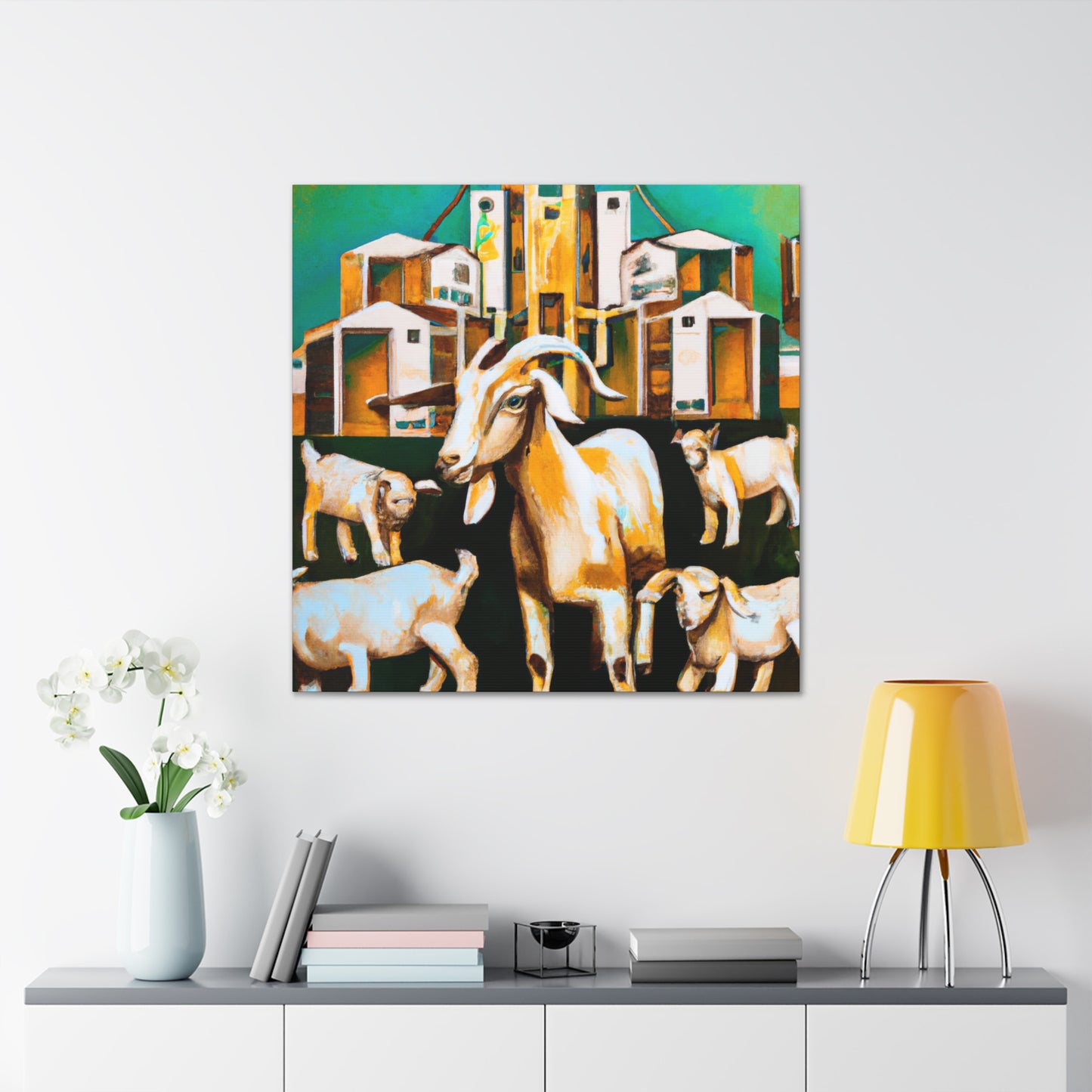 "Goat in Gilded Glory" - Canvas