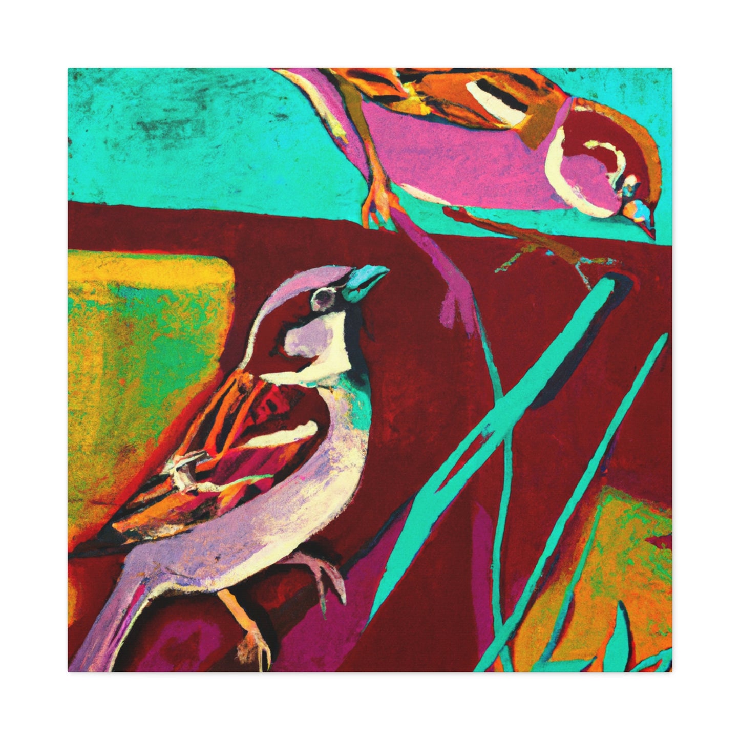 "Chorus of Sparrows Home" - Canvas