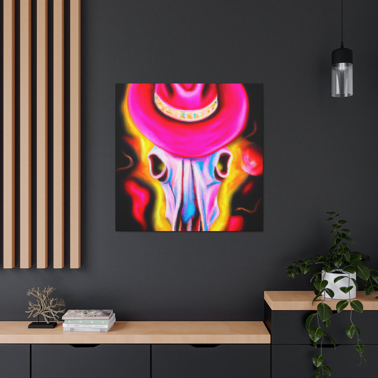 "Cow Skull in Deco" - Canvas