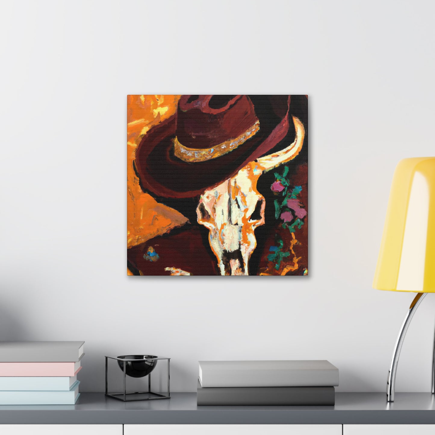 "Cow Skull in Rococo". - Canvas