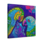 "Lovebirds in Fauvist Hues" - Canvas