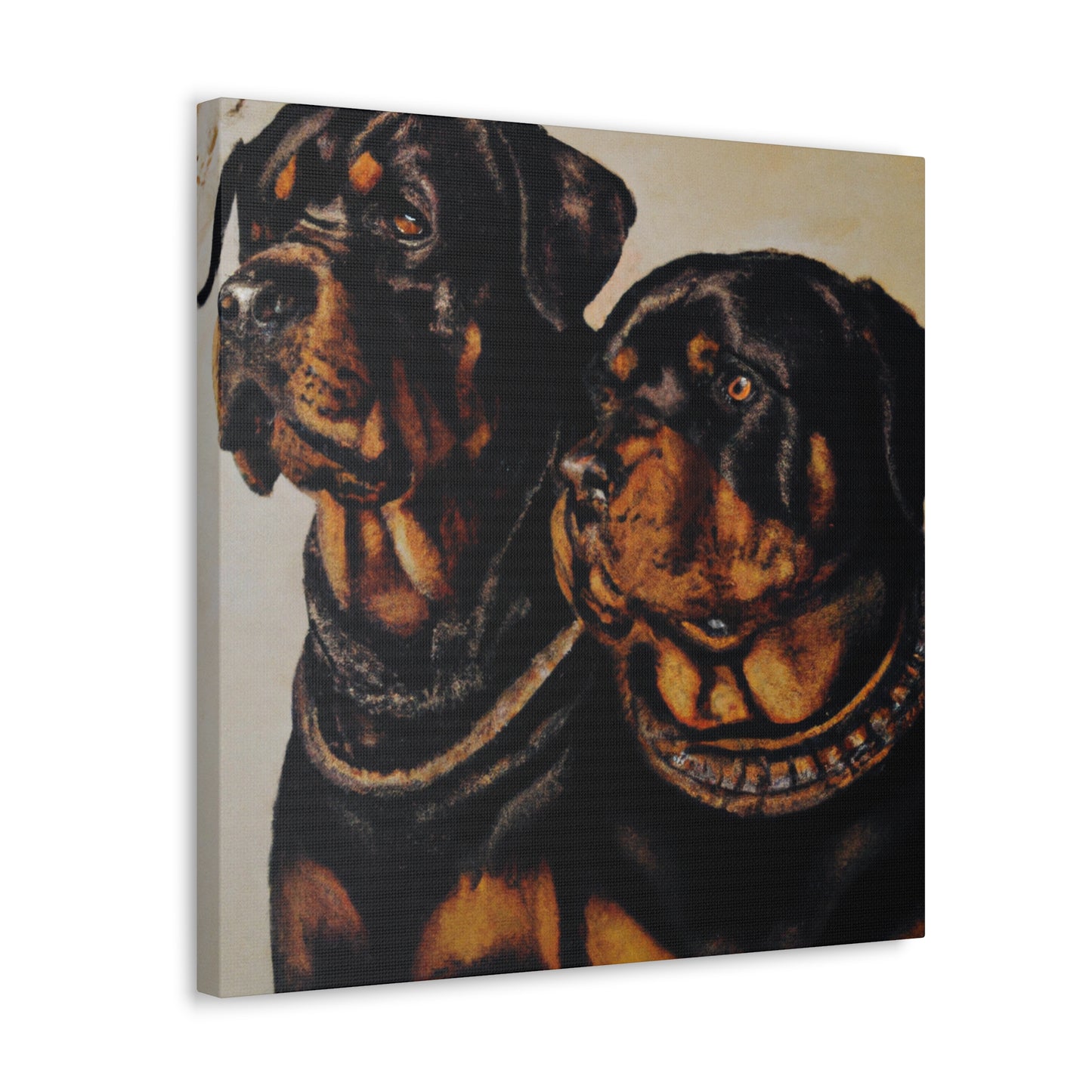 "Rottweiler's Majestic Portrait" - Canvas