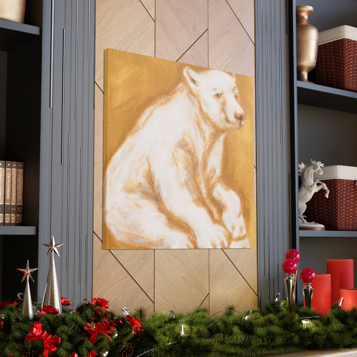 Polar Bear in Baroque. - Canvas