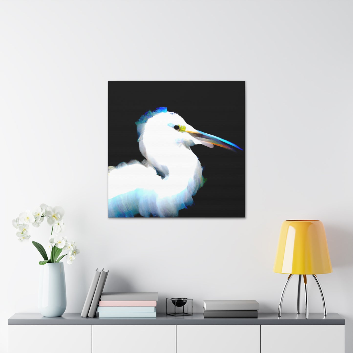 Snowy Egret Memory. - Canvas