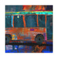 Bus in Blurple Colors - Canvas