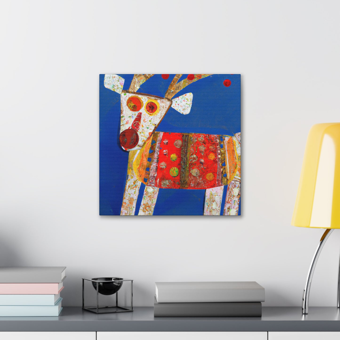 Reindeer in Winter Scene - Canvas