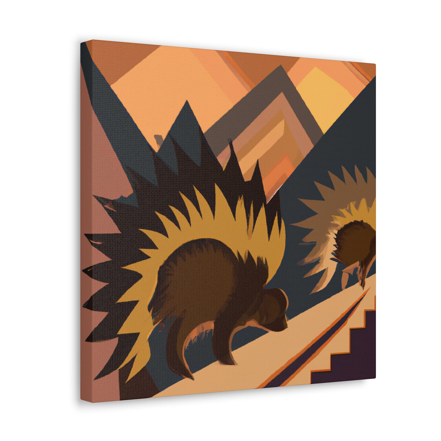 Porcupine in Art Deco - Canvas