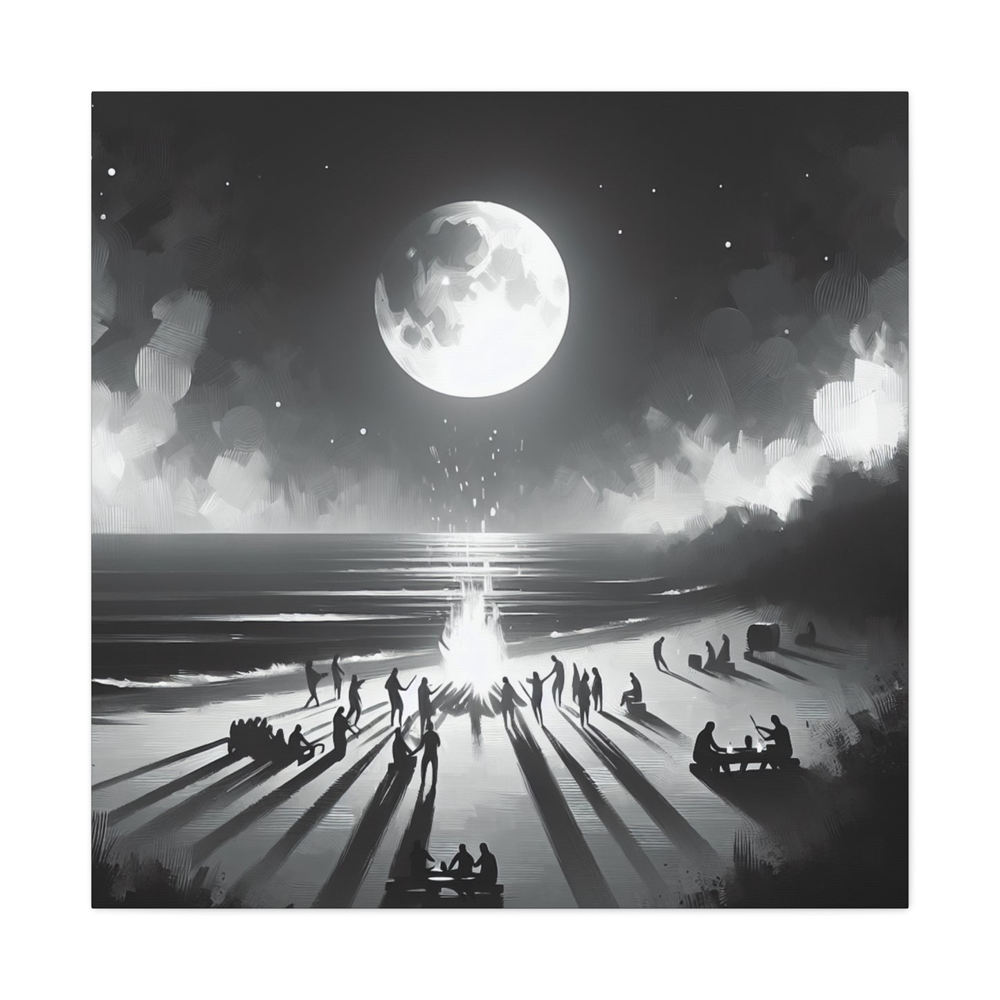 Lunar Revelry Unfolding - Canvas