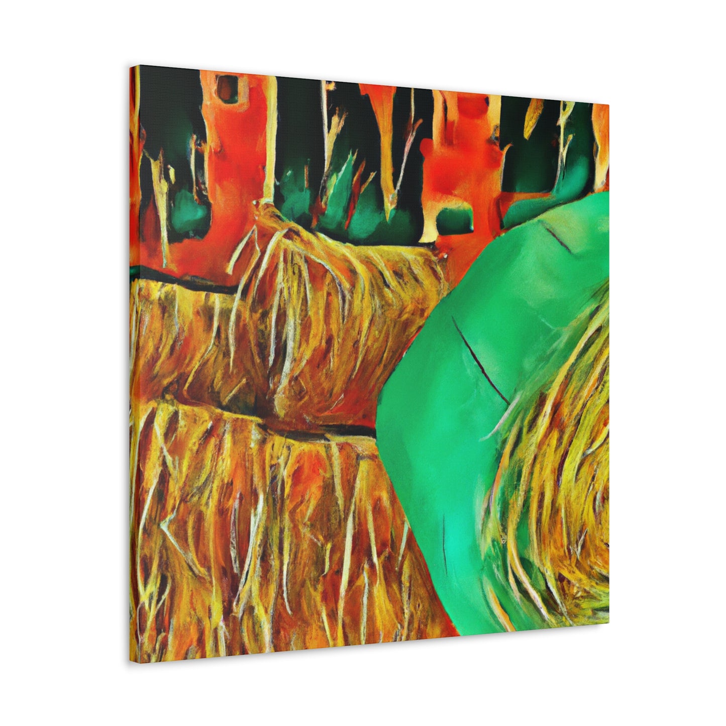 "Harvest of Hay Bales" - Canvas