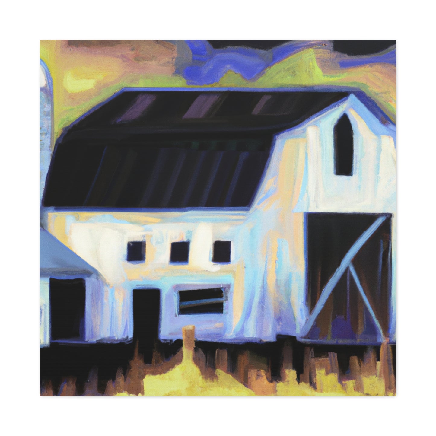 "Barn by Moonlight: 1940" - Canvas