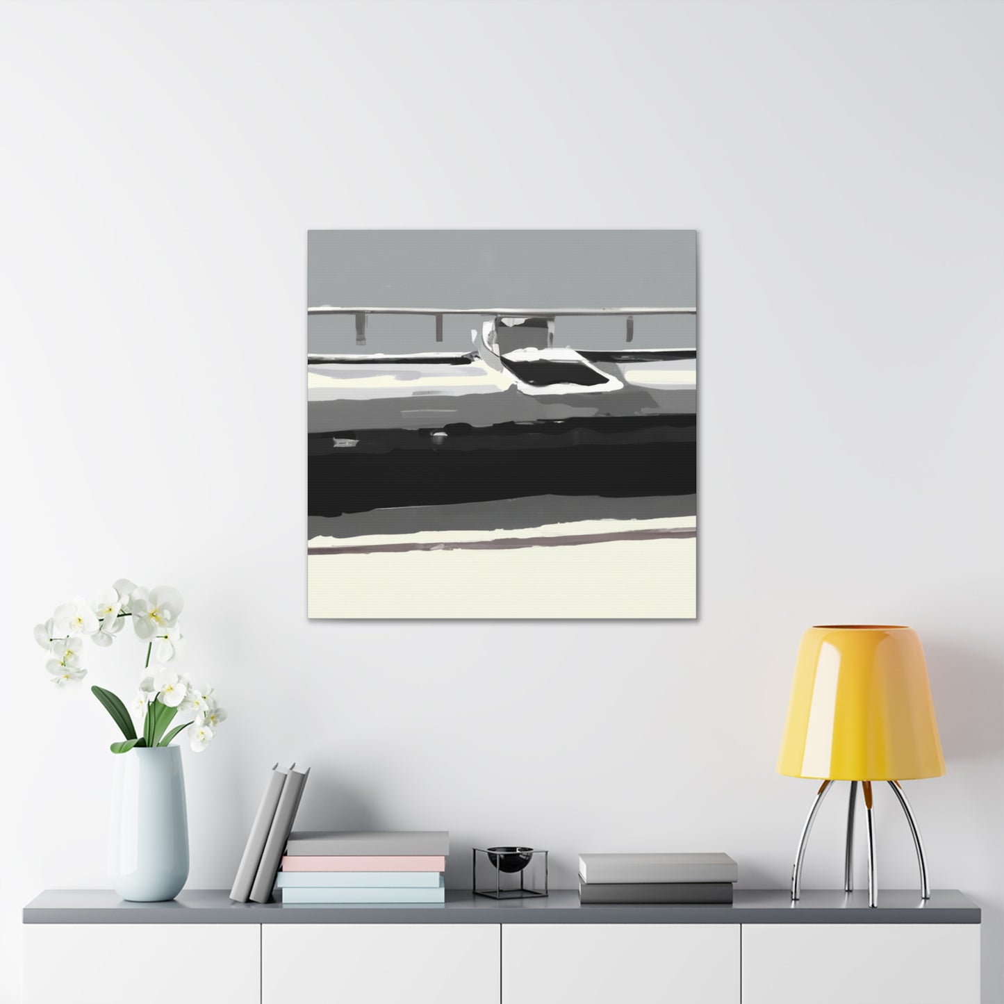 "Seaside Pontoon Reflection" - Canvas