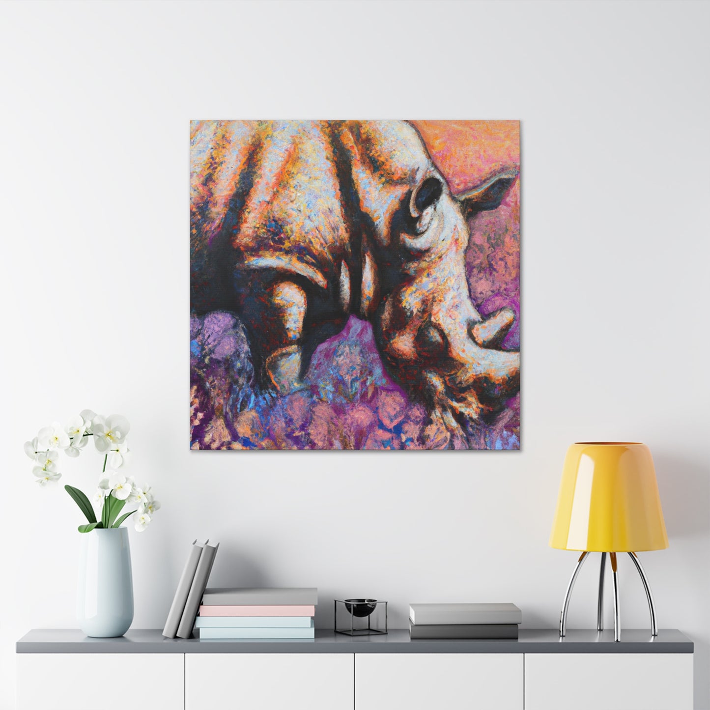 "Majestic Rhinoceros Serenity" - Canvas