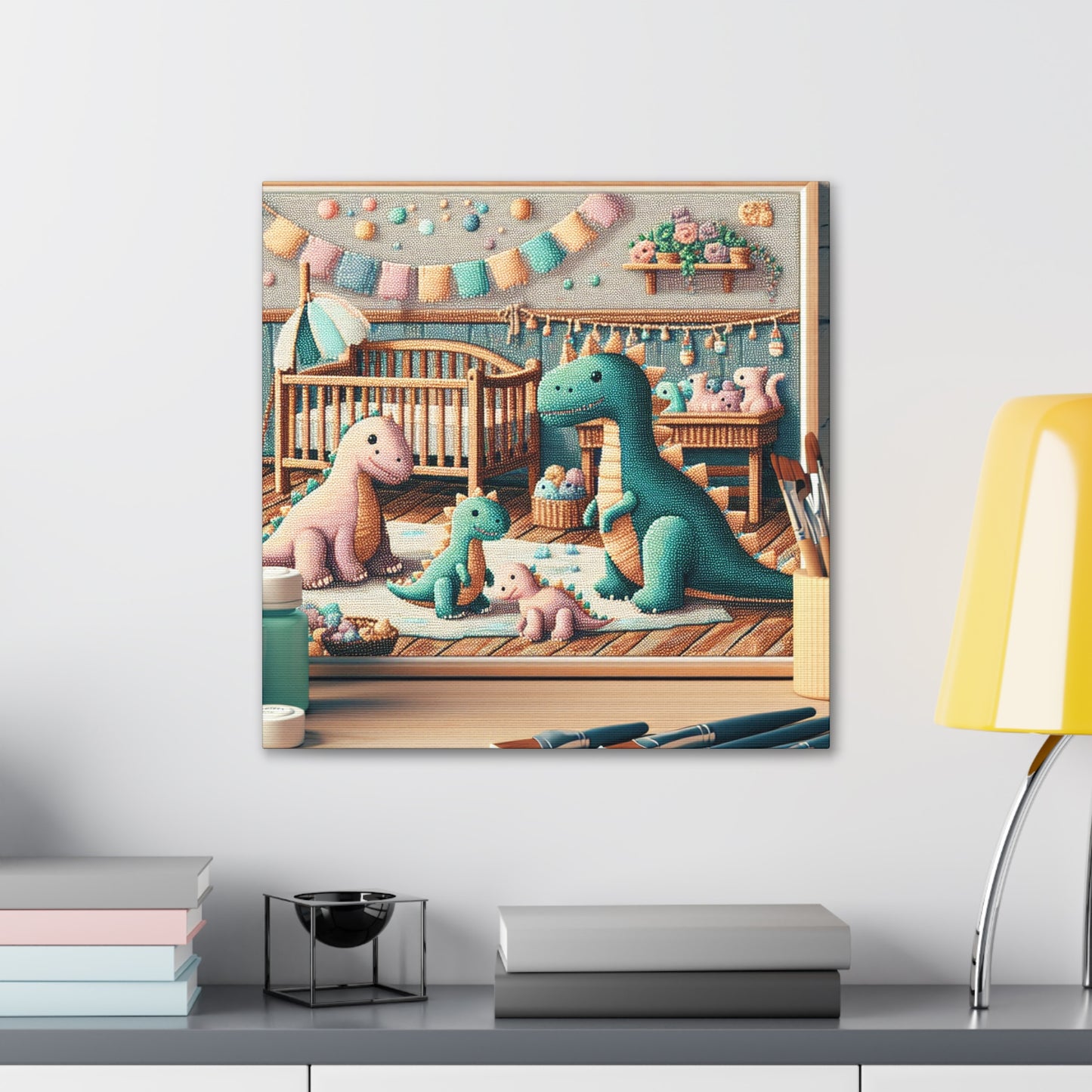 Whimsical Prehistoric Splendor - Canvas