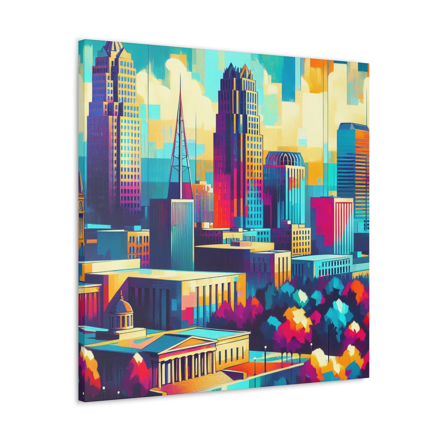 "Urban Symphony: Raleigh Rhapsody" - Canvas