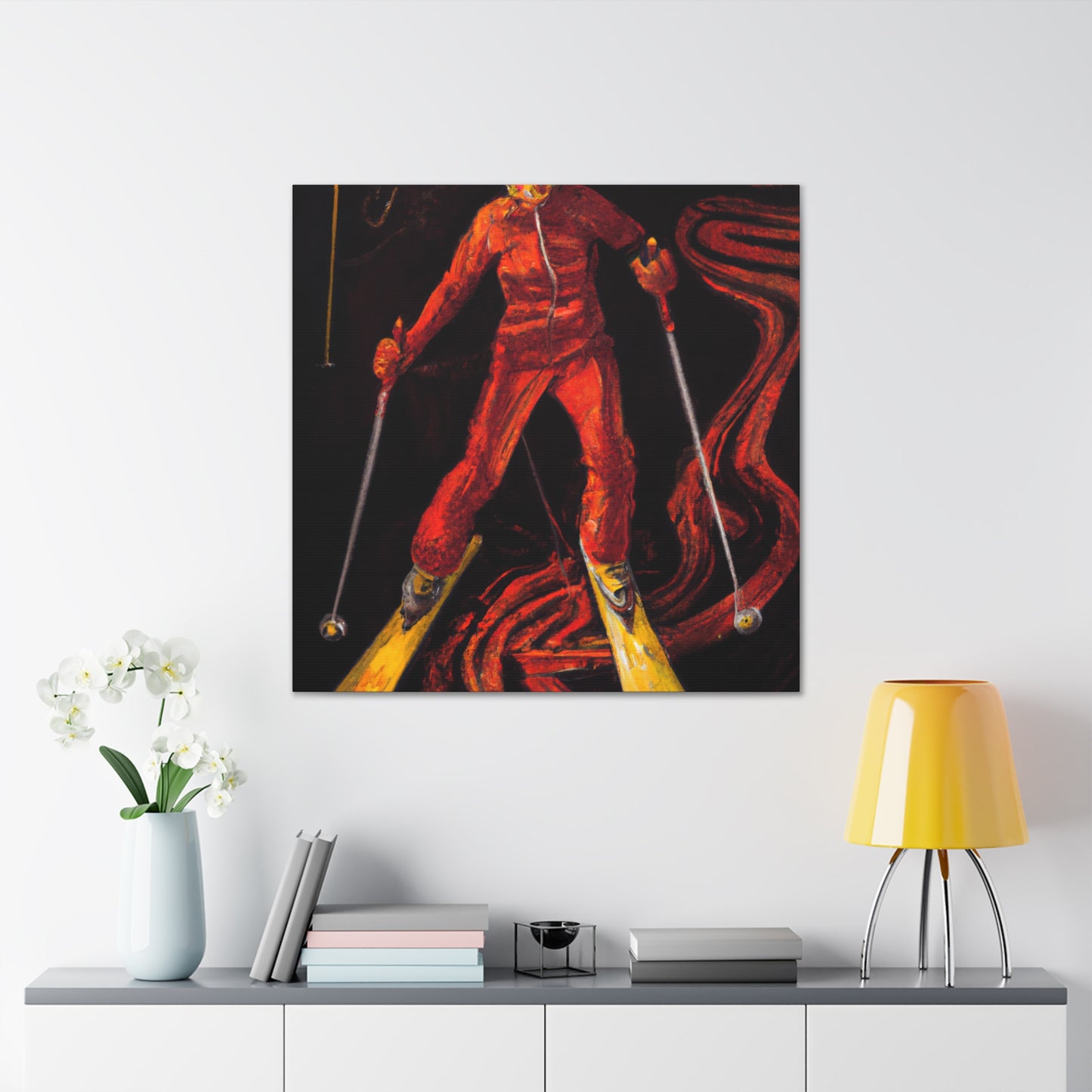 Skiing in Winter Splendor - Canvas