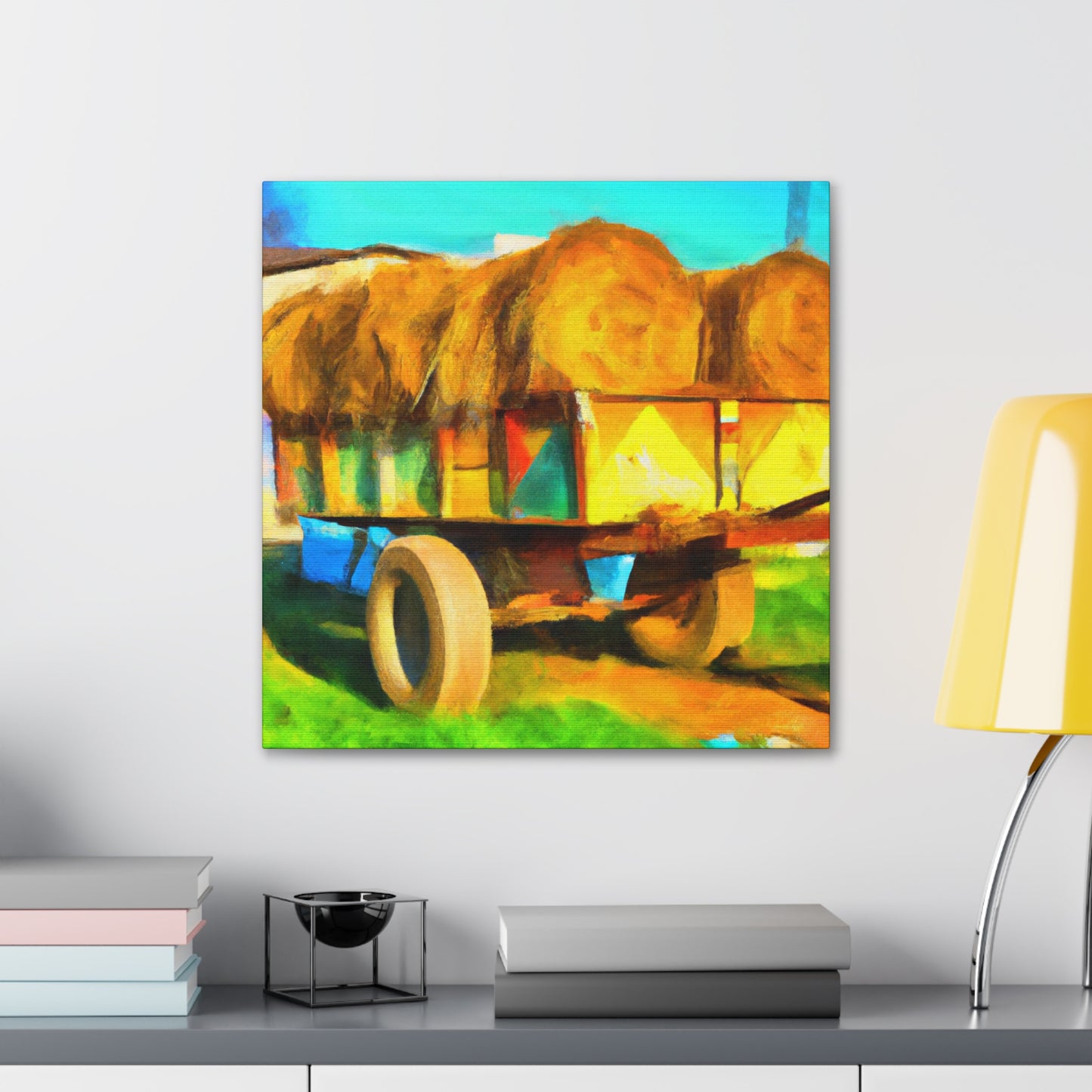 Hay Wagon Reflection - Canvas