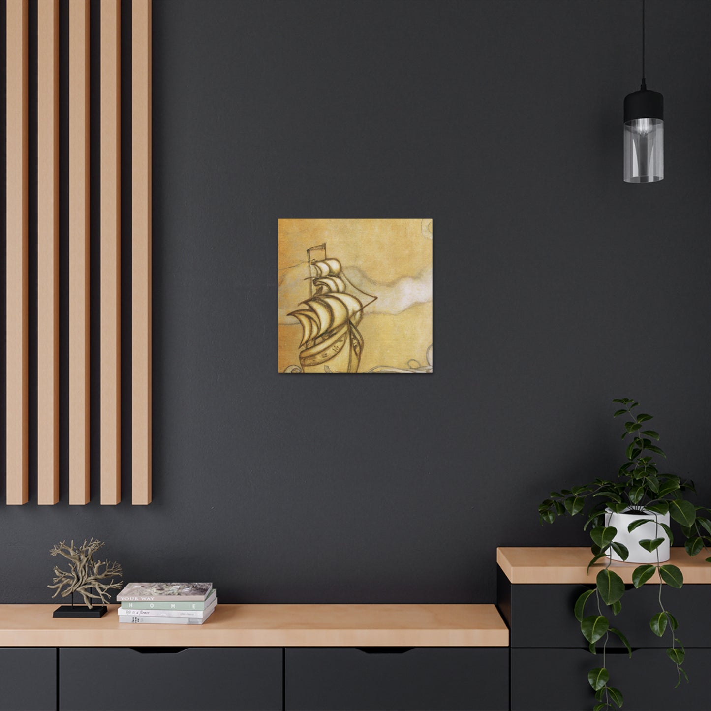 "Ship at Dusk Horizon" - Canvas