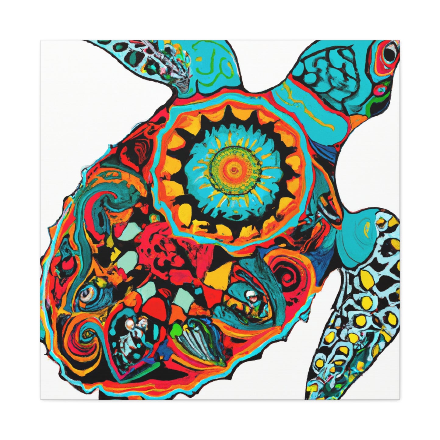 "Sea Turtle Groove Scene" - Canvas