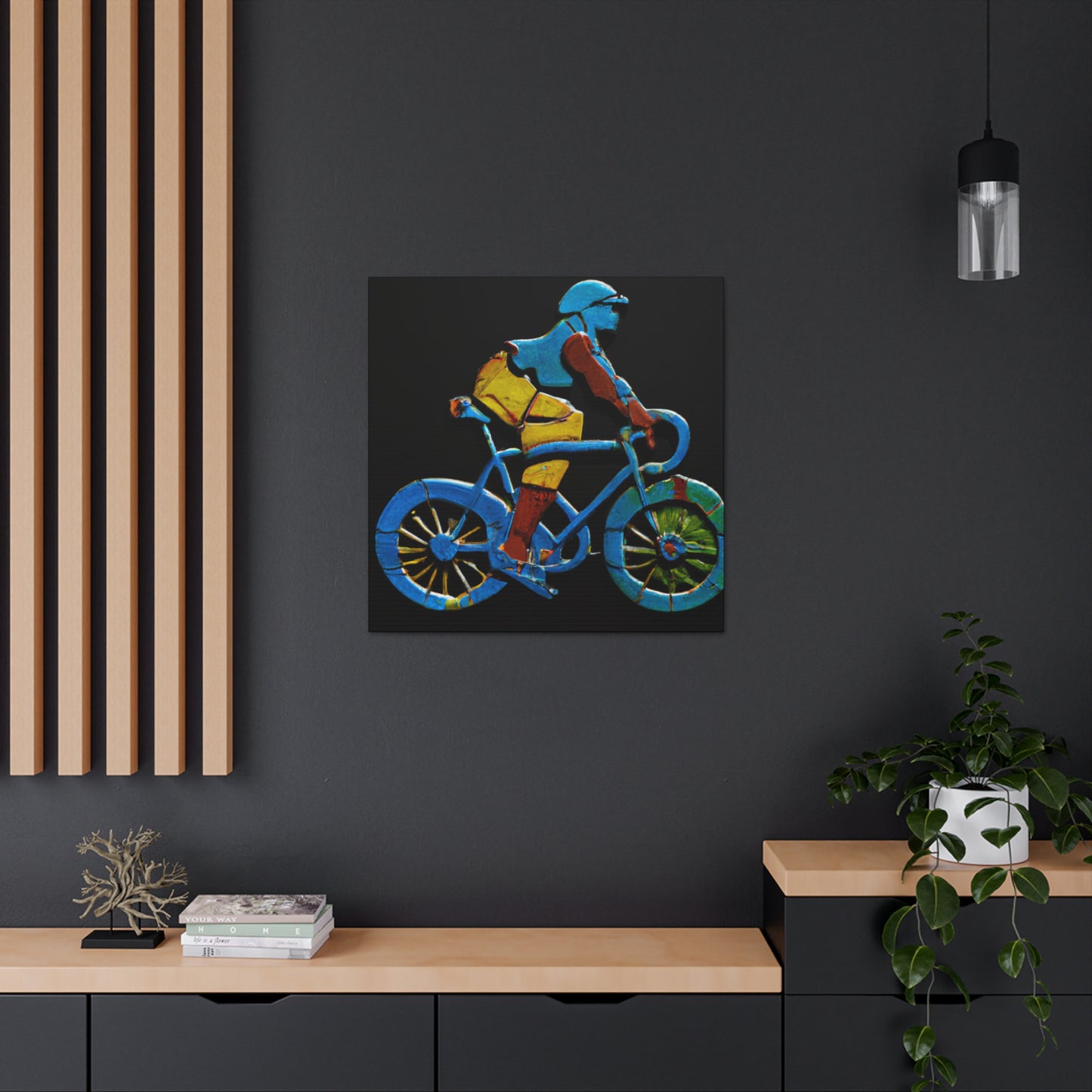 "Bicyclist in Motion" - Canvas