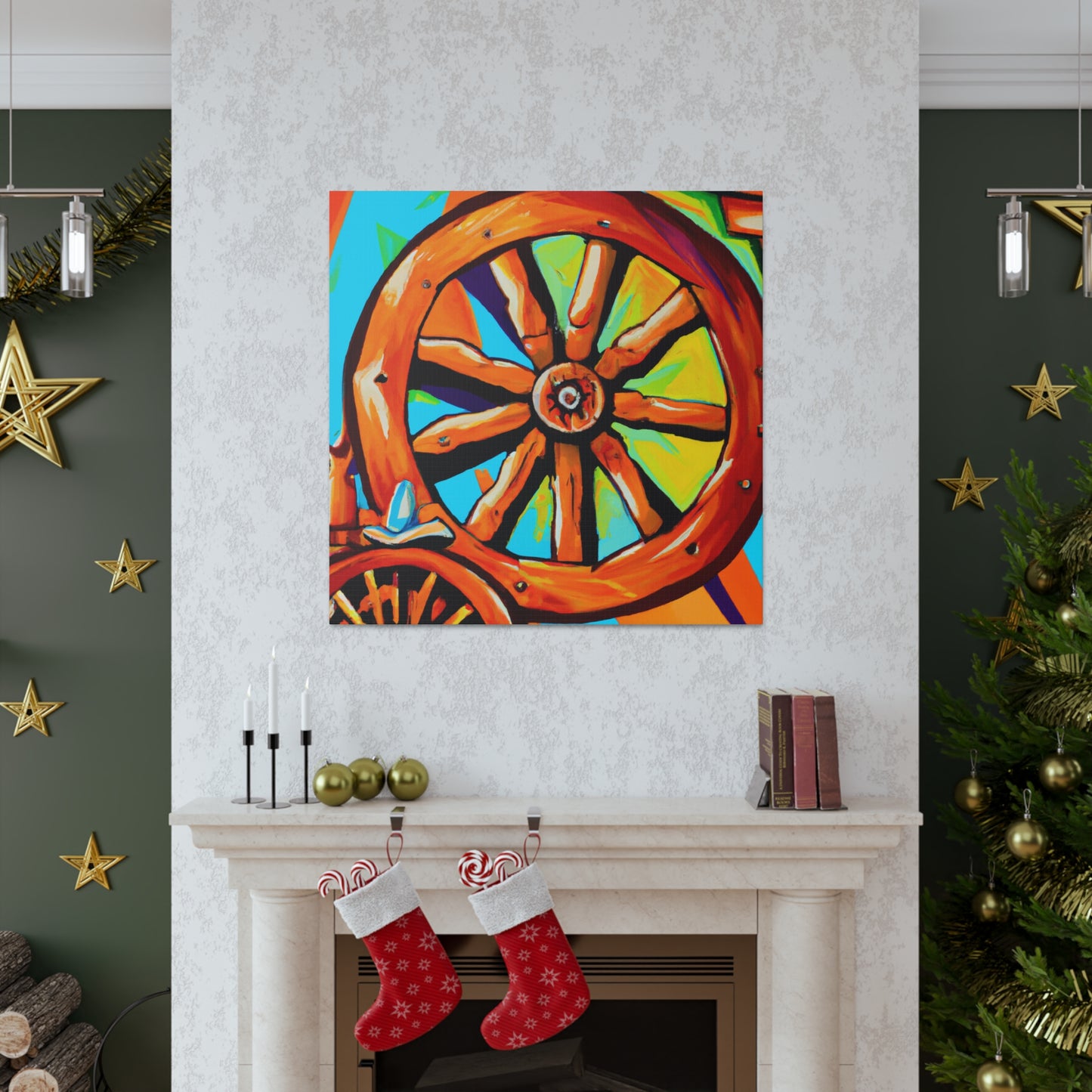 Wagon Wheel Art Deco - Canvas