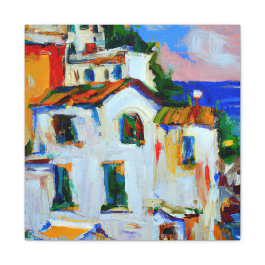 Sunlit Mediterranean Coast - Canvas