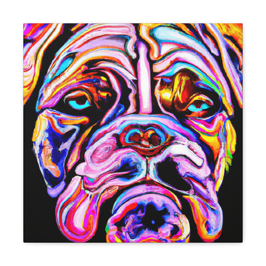 "Sleeping American Bulldog" - Canvas