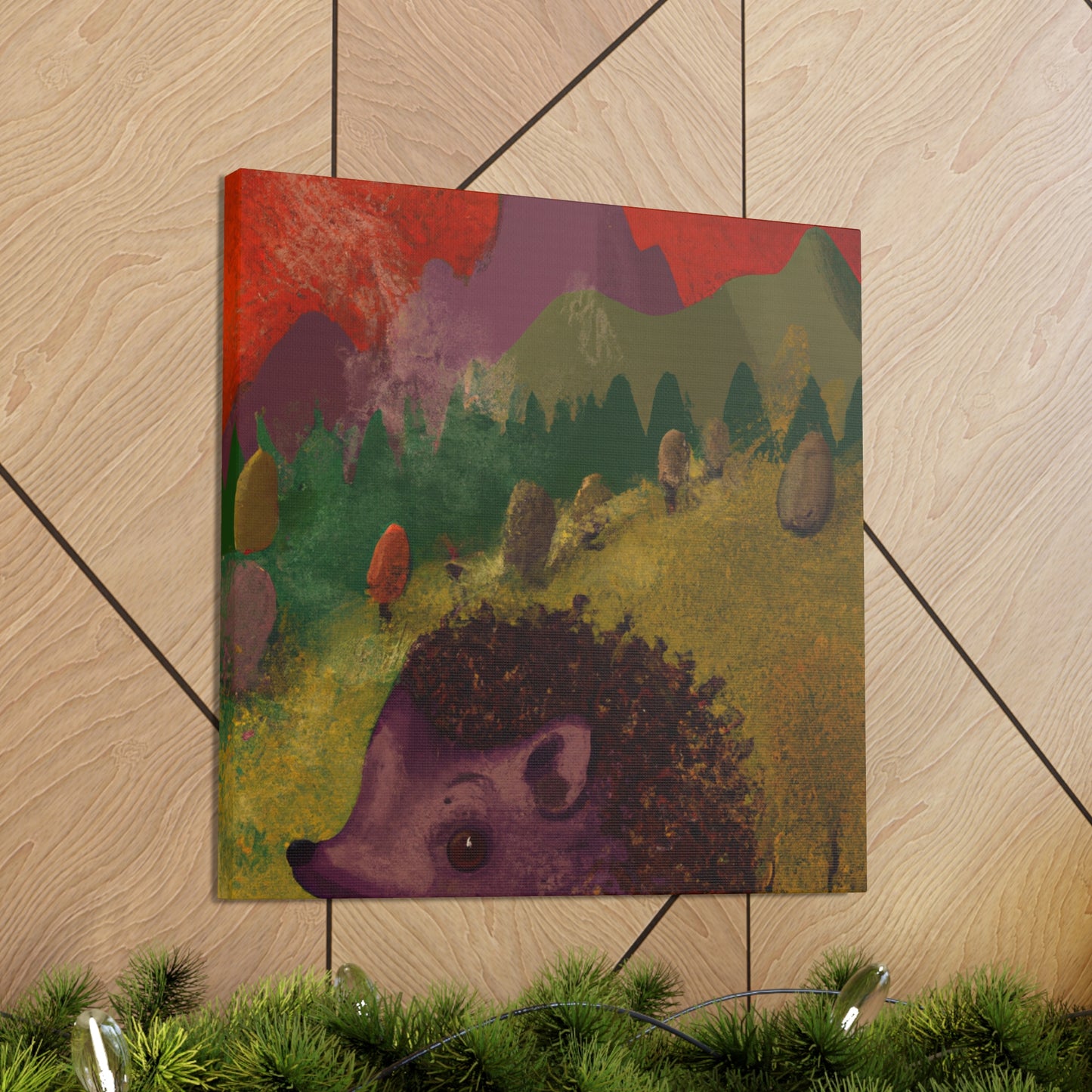 Hedgehog in Moonlight - Canvas