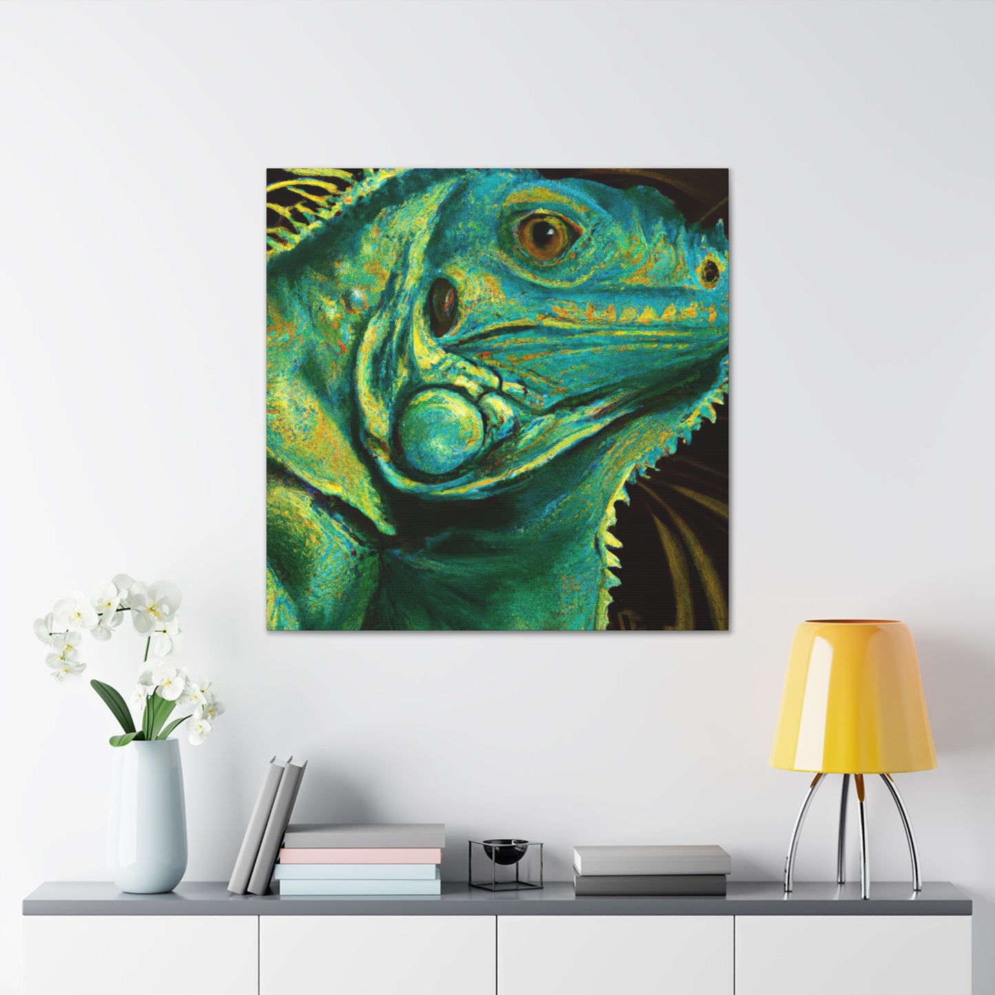 Green Iguanas Revelry - Canvas