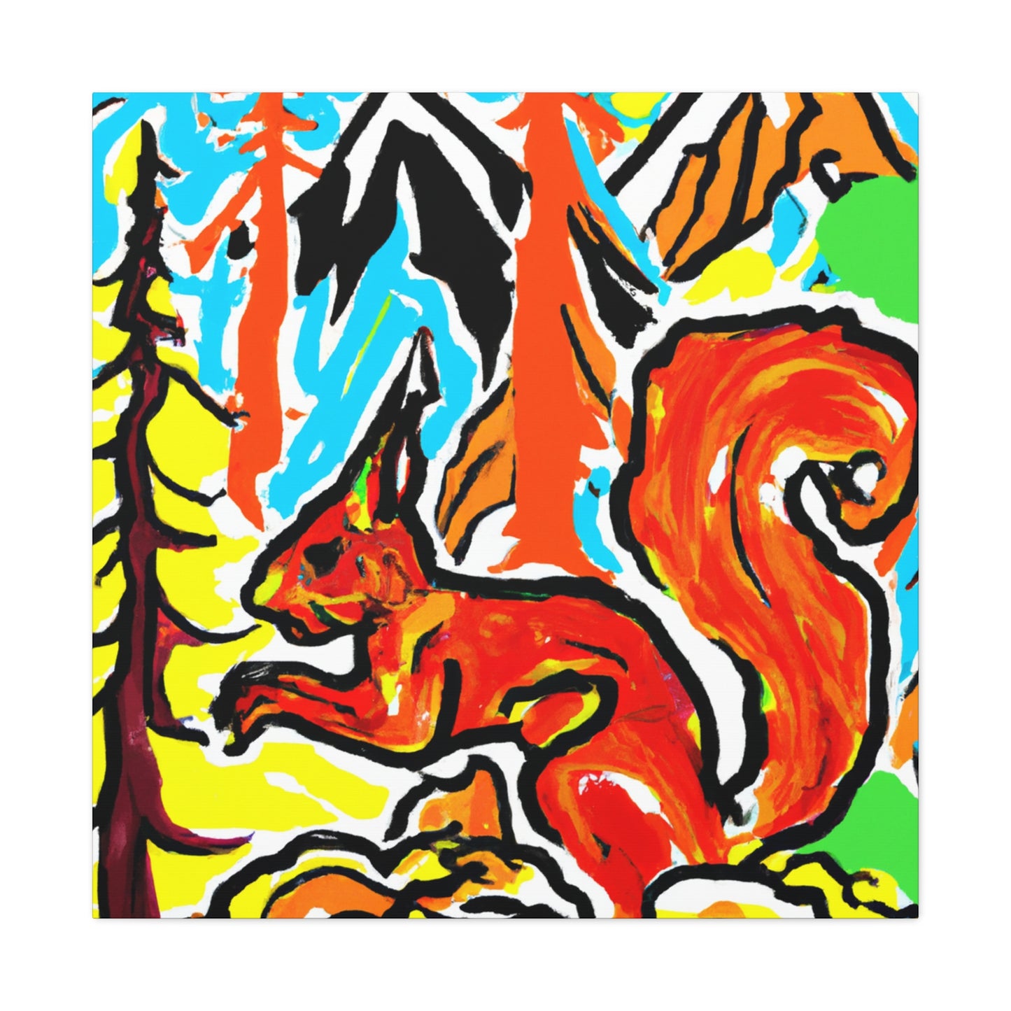 "Squirrels in Pop Art" - Canvas