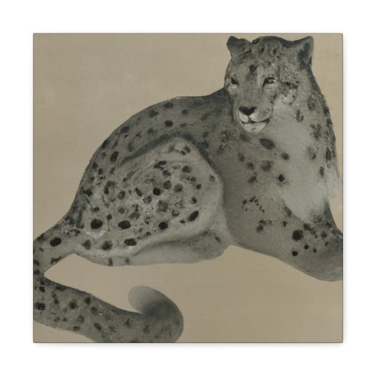 "The Snow Leopard Prowls" - Canvas