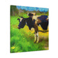 "Cow grazing, Impressionism" - Canvas