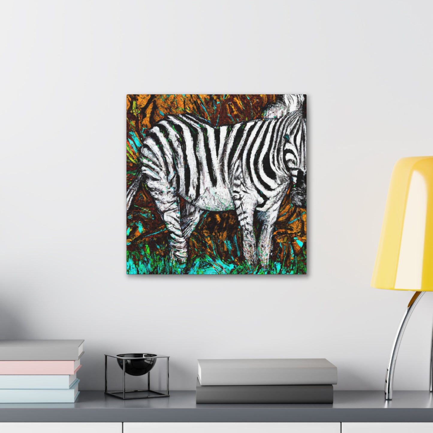 "Zebra's Striped Reflection" - Canvas