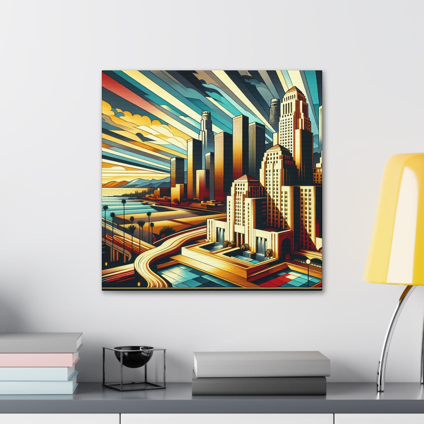 "Urban Dreamscape: 1920s L.A." - Canvas