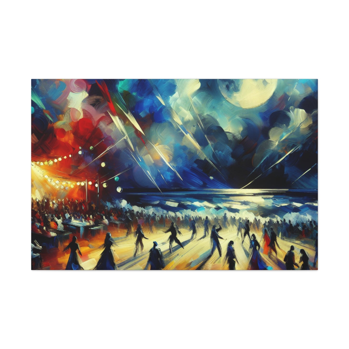 Nocturnal Coastal Revelry - Canvas