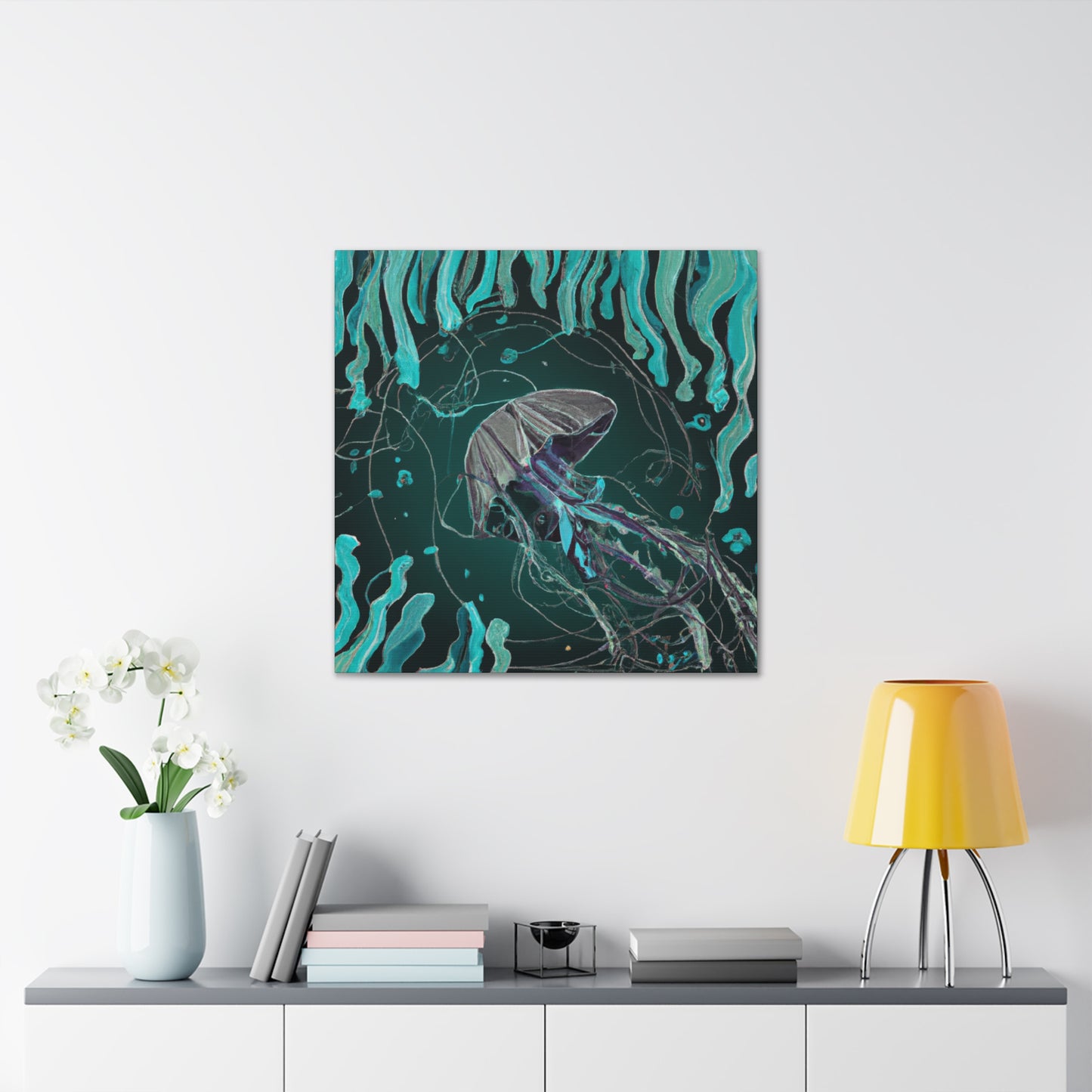 Jellyfish Art Deco - Canvas