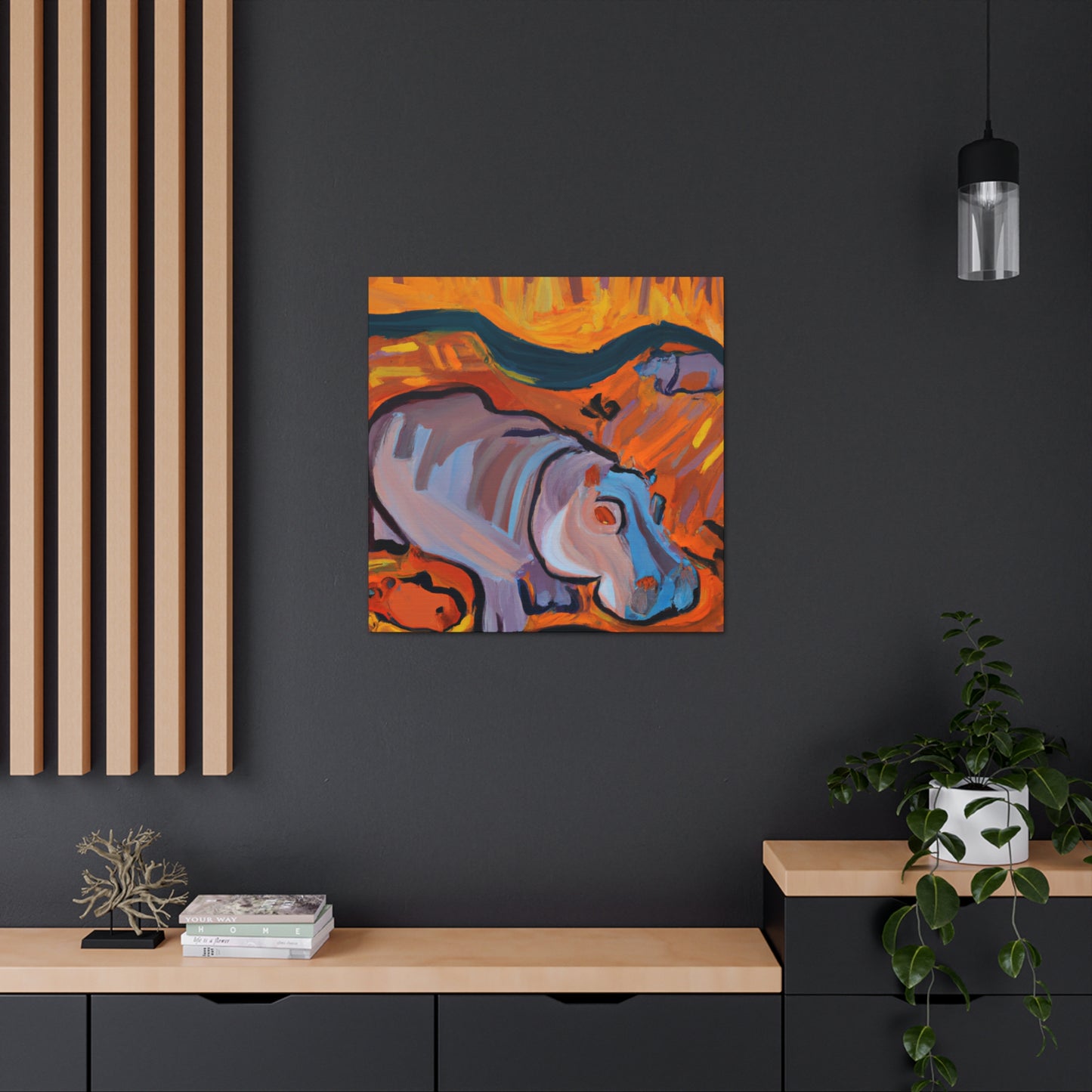 "Hippo in the Wild" - Canvas