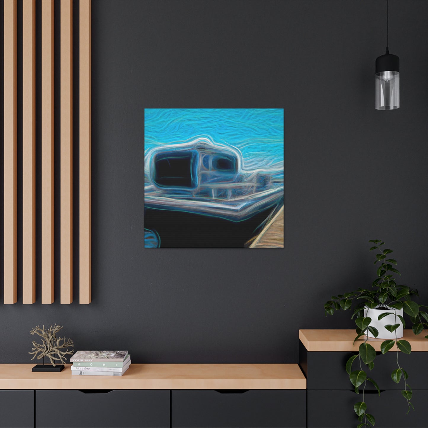 "Pontoon Boat Dreamscape" - Canvas